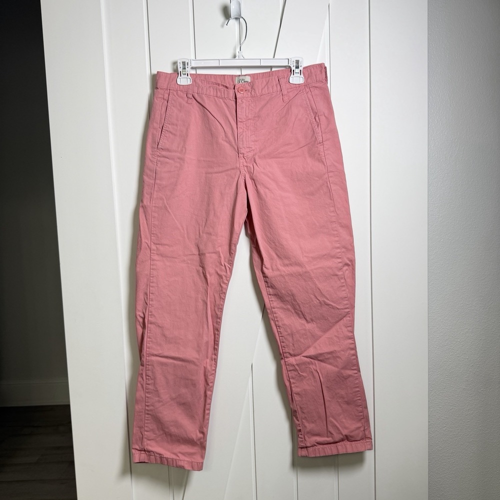 J. Crew Vintage Chino Pants Pink Straight Cotton Size 27 Preppy Barbiecore